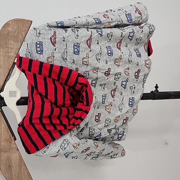 Baby Gap Two Piece Reversible Outfit Pants Jackets Grey Red Navy Cars 6-12 Month - Picture 4 of 10